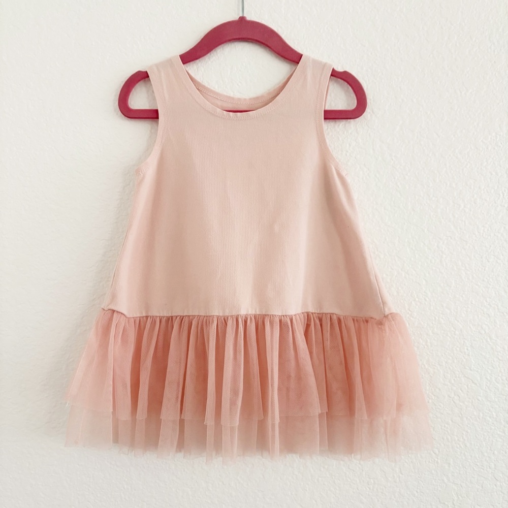 Pippa & Julie Ballet Soft Pink Sleeveless Peplum Tulle Tank Top Size 5